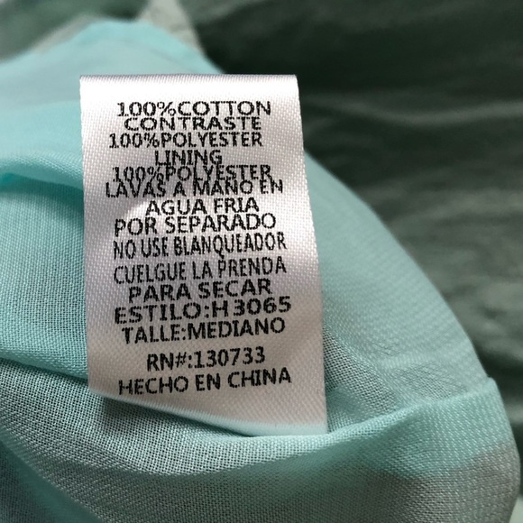 Umgee|Boho mint lace embroidered dress (or tunic top) with tiered ruffle sleeve• - Picture 12 of 13